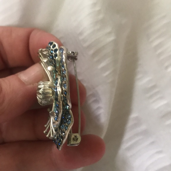 Marc Jacobs Brooch Designer Jewellery blue crystals/rhinestone flower - Picture 12 of 16